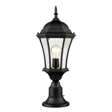 Z Lite Almet 1 Light Outdoor Pier Mounted Fixture in Clear Beve Shade 