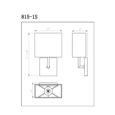 Z-Lite Almet 1 Light Wall Sconce - 815-1S-RB 7
