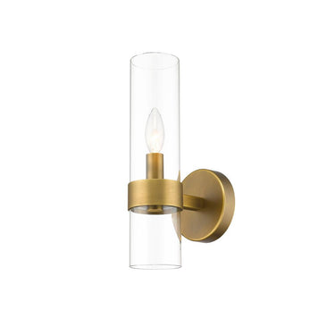 Z-Lite Almet 1 Light Wall Sconce in Rubbed Brass Finish 