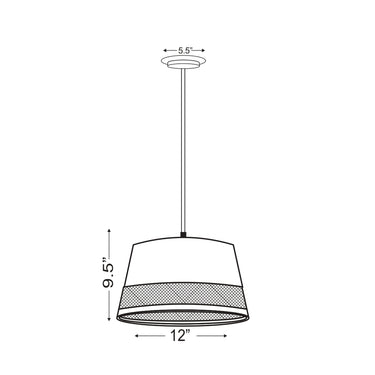 Z-Lite Almet 12" 1 Light Pendant in Matte Black 7