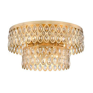 Z-Lite Almet 12 Light Flush Mount in Heirloom Brass Finish 2