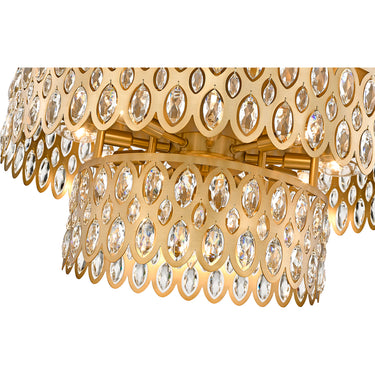 Z-Lite Almet 12 Light Flush Mount in Heirloom Brass Finish 3