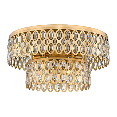 Z-Lite Almet 12 Light Flush Mount in Heirloom Brass Finish 4