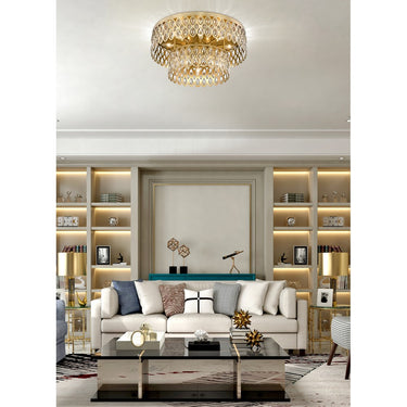 Z-Lite Almet 12 Light Flush Mount in Heirloom Brass Finish 5