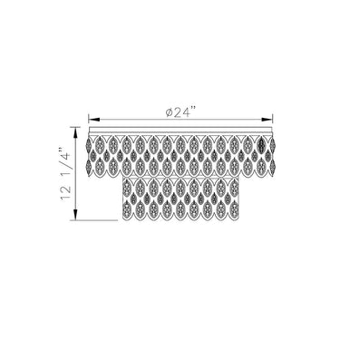 Z-Lite Almet 12 Light Flush Mount in Heirloom Brass Finish 7