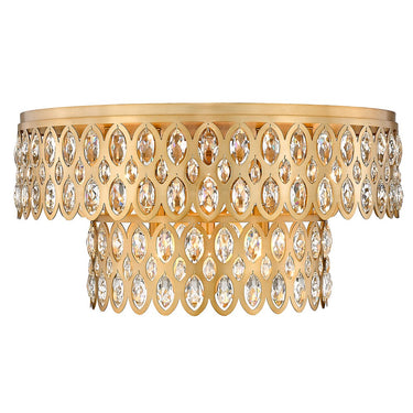 Z-Lite Almet 12 Light Flush Mount in Heirloom Brass Finish 