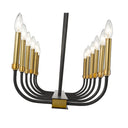 Z-Lite Almet 14.5" 12 Light Linear Chandelier in Matte Black + Olde Brass Finish 3