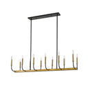 Z-Lite Almet 14.5" 12 Light Linear Chandelier in Matte Black + Olde Brass Finish 4