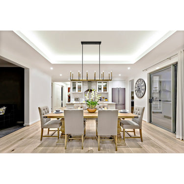 Z-Lite Almet 14.5" 12 Light Linear Chandelier in Matte Black + Olde Brass Finish 5