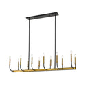 Z-Lite Almet 14.5" 12 Light Linear Chandelier in Matte Black + Olde Brass Finish 