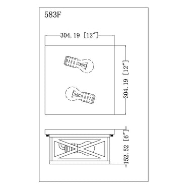 Z Lite Almet 2 Light Outdoor Flush Mount 7