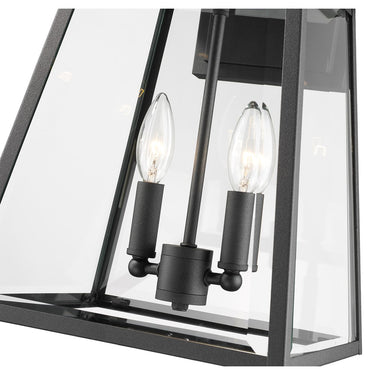 Z-Lite Almet 2 Light Outdoor Wall Light in Black Finish 3
