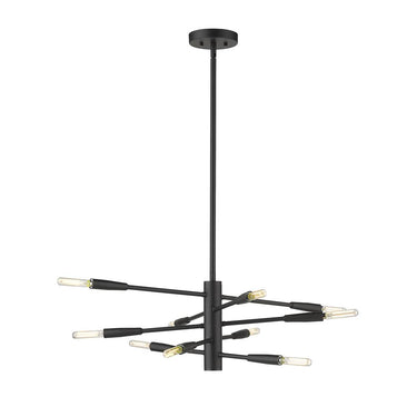 Z-Lite Almet 23.25" Ten Light Chandelier in Matte Black 1