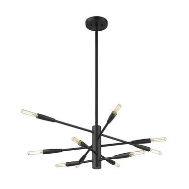 Z-Lite Almet 23.25" Ten Light Chandelier in Matte Black 2