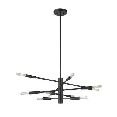 Z-Lite Almet 23.25" Ten Light Chandelier in Matte Black 4