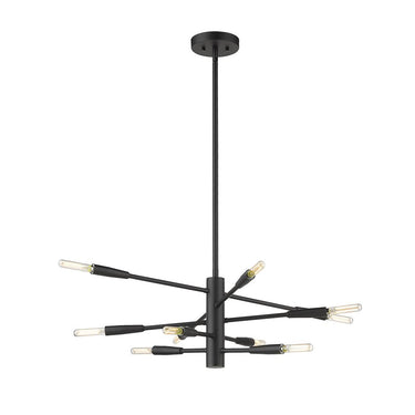 Z-Lite Almet 23.25" Ten Light Chandelier in Matte Black 