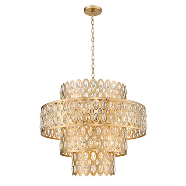Z-Lite Almet 25.75" 13 Light Chandelier in Heirloom Brass Finish 2