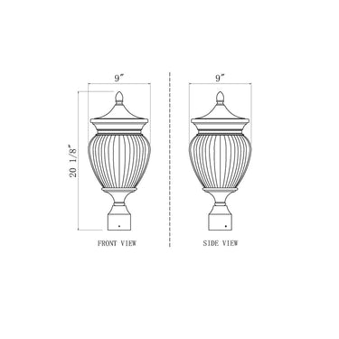 Z-Lite Almet 3 Light Outdoor Post Mount Fixture 5