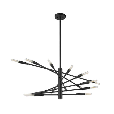 Z-Lite Almet 32" 16 Light Chandelier in Matte Black Finish 4