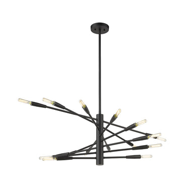 Z-Lite Almet 32" 16 Light Chandelier in Matte Black Finish 