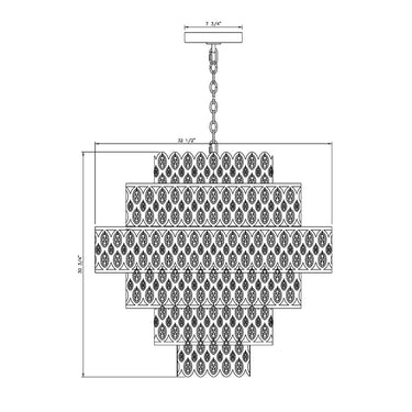 Z-Lite Almet 32.5" 17 Light Chandelier in Heirloom Brass Finish 7