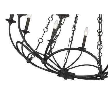 Z-Lite Almet 33" 10 Light Chandelier in Matte Black Finish 3