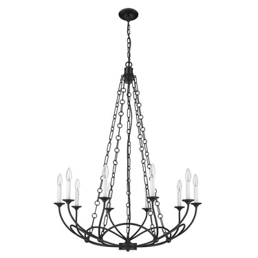 Z-Lite Almet 33" 10 Light Chandelier in Matte Black Finish 4