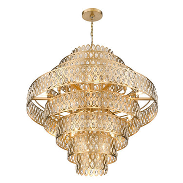 Z-Lite Almet 44.75" 25 Light Chandelier in Heirloom Brass Finish 1