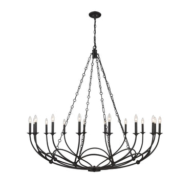 Z-Lite Almet 55" 16 Light Chandelier in Matte Black Finish 