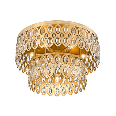 Z-Lite Almet 9 Light Flush Mount in Heirloom Brass Finish 1