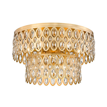 Z-Lite Almet 9 Light Flush Mount in Heirloom Brass Finish 2