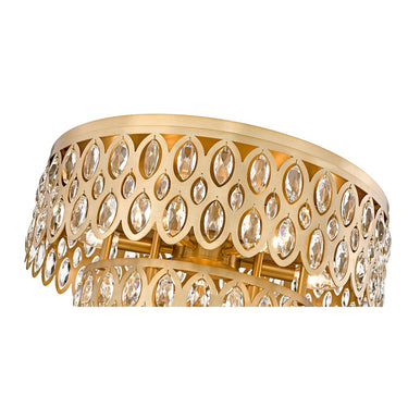Z-Lite Almet 9 Light Flush Mount in Heirloom Brass Finish 3