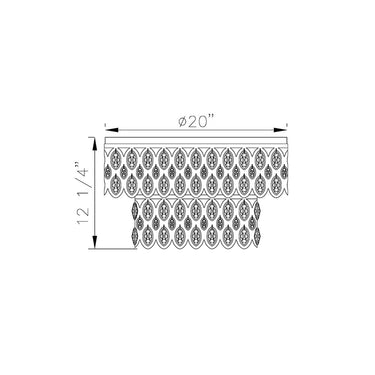 Z-Lite Almet 9 Light Flush Mount in Heirloom Brass Finish 7