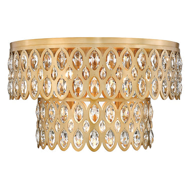 Z-Lite Almet 9 Light Flush Mount in Heirloom Brass Finish 
