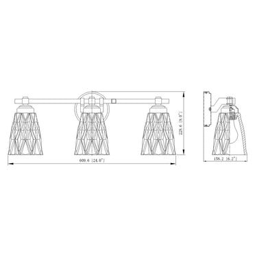 Z Lite Andree 3 Light Vanity Wall Sconce 7