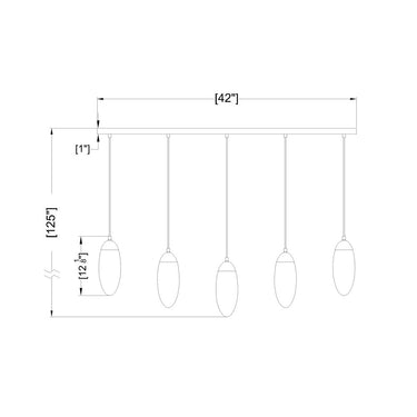 Z Lite Arden 5 Light Linear Chandelier 7