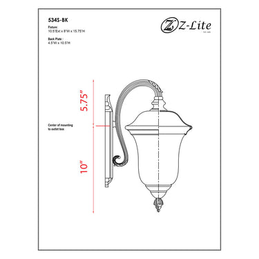 Z Lite Armstrong 1 Light 15" Outdoor Wall Light - 534S 1