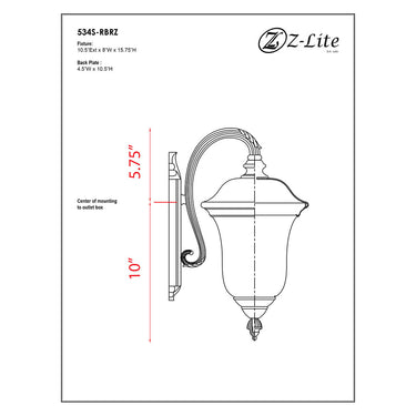 Z Lite Armstrong 1 Light 15" Outdoor Wall Light - 534S 3