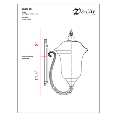 Z Lite Armstrong 2 Light 19" Outdoor Wall Light - 533M 1
