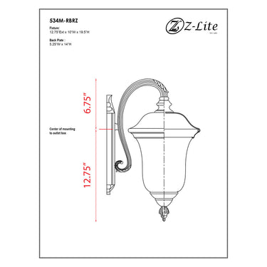 Z Lite Armstrong 2 Light 19" Outdoor Wall Light - 534M 3