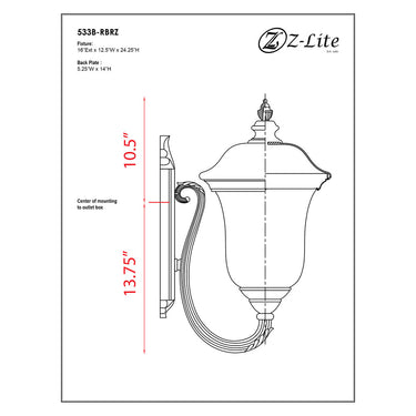 Z Lite Armstrong 3 Light 24" Outdoor Wall Light - 533B 3