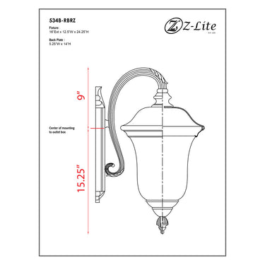 Z Lite Armstrong 3 Light 24" Outdoor Wall Light - 534B 3