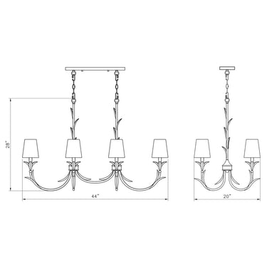 Z Lite Aslin 6 Light Linear Chandelier 7