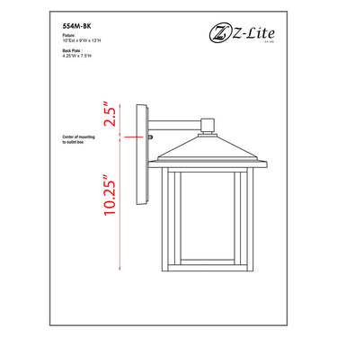 Z Lite Aspen 1 Light 13" Outdoor Wall Light 1
