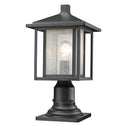 Z Lite Aspen 1 Light 16" Outdoor Pier Mounted Fixture in Black Finish 