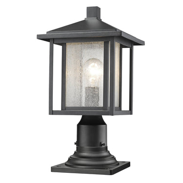 Z Lite Aspen 1 Light 16" Outdoor Pier Mounted Fixture in Black Finish 