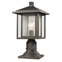 Z Lite Aspen 1 Light 16" Outdoor Pier Mounted Fixture in Oil Rubbed Bronze Finish 