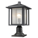 Z Lite Aspen 1 Light 18" Outdoor Pier Mounted Fixture in Black Finish 