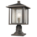 Z Lite Aspen 1 Light 18" Outdoor Pier Mounted Fixture in Oil Rubbed Bronze in Finish 
