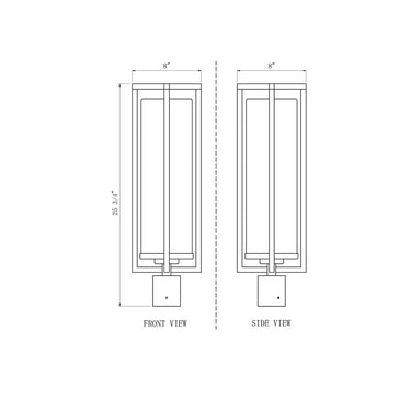Z Lite Aura 1 Light 25" Outdoor Post Mount Fixture 5